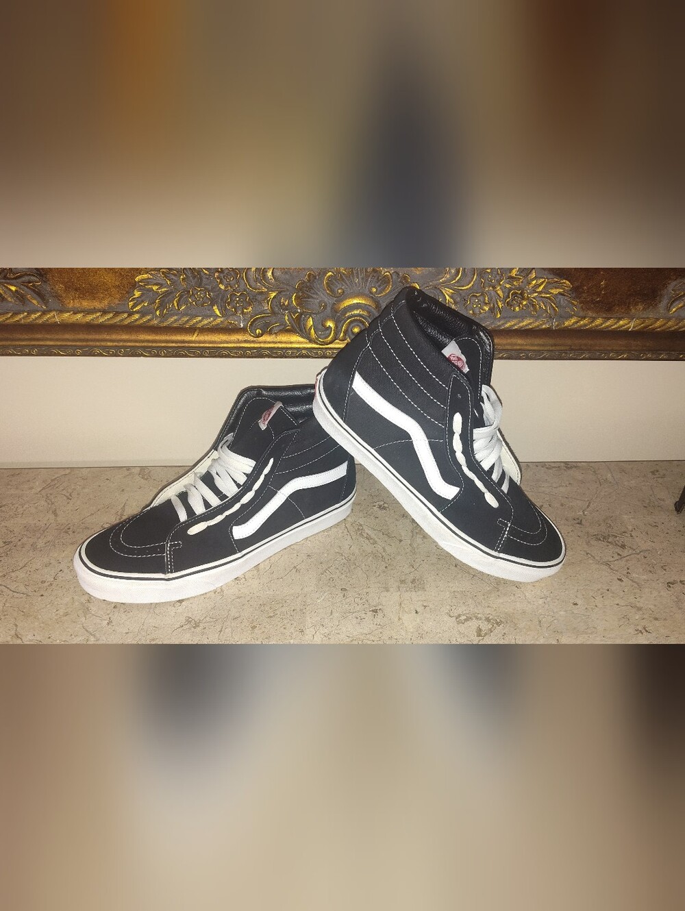 Vans SK8-Hi Black High-Top Skate Sneakers with White Stripe